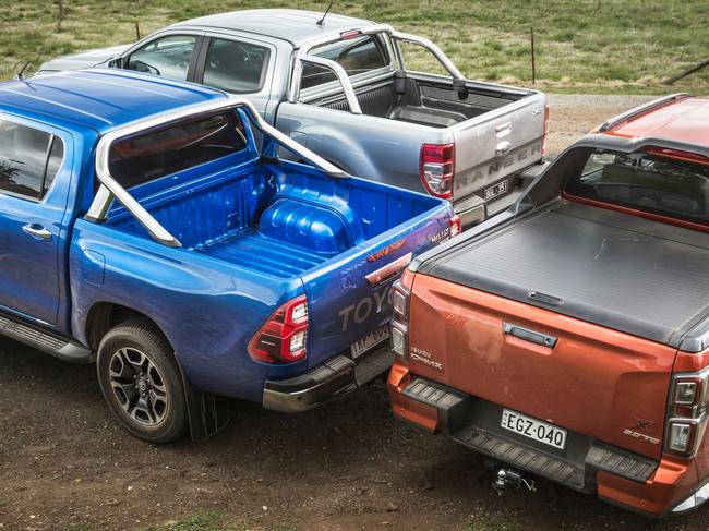 Photo of the 2020 Ford Ranger, Toyota HiLux and Isuzu D-Max. Taken by Thomas Wielecki