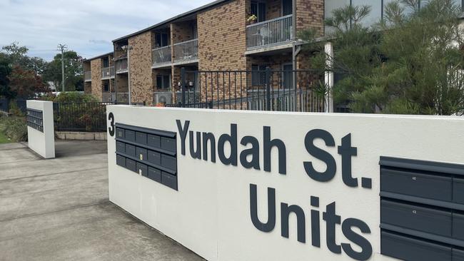 The unit complex in Shorncliffe where a man was killed on Sunday. Picture: Shaylah Bulloch