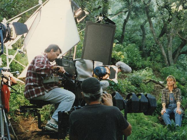 Newton-John in front of the camera in the Topanga Canyon, California. Picture: Michael Jackson