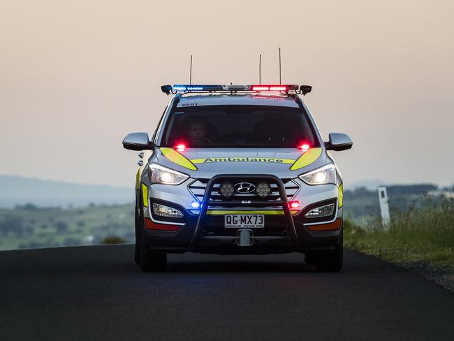 Paramedics have taken two men to hospital after their car slammed into a tree near Kingaroy.