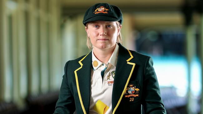 SYDNEY, AUSTRALIA - DECEMBER 09: Alyssa Healy poses during a portrait session ahead of her announcement as captain of the Australian women's cricket team across all three formats, at the Sydney Cricket Ground on December 09, 2023 in Sydney, Australia. (Photo by Brendon Thorne/Getty Images for Cricket Australia)