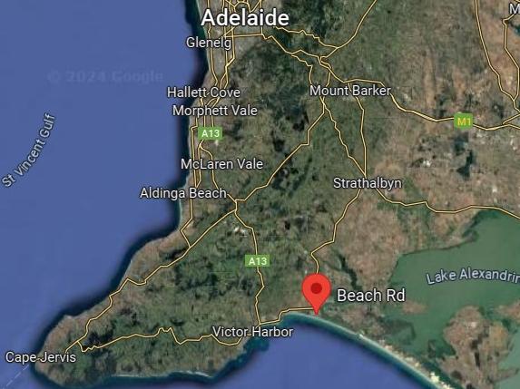 The tragedy unfolded on Beach Road in Goolwa Beach, south of Adelaide. Picture: Google Maps