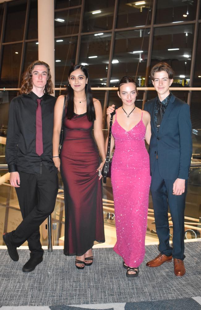 Hayden Norton, Ella Rose, Larissa George and Aidan Kerr at the 2022 Nambour State College formal. Picture: Eddie Franklin