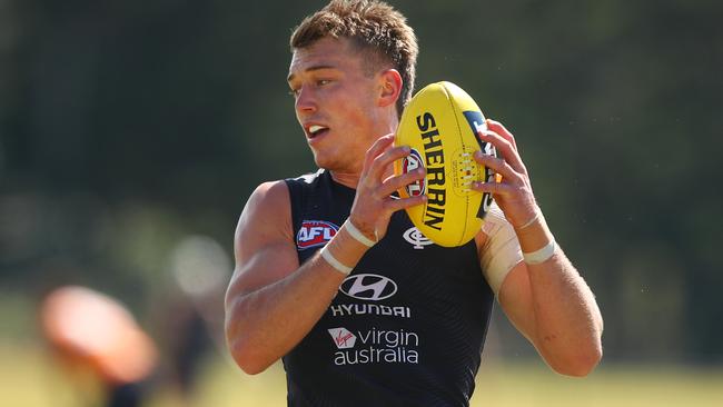 Patrick Cripps had 21 handballs and just four kicks against Brisbane.