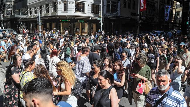 Shoppers in Sydney’s Pitt Street Mall on Boxing Day. Sydney is tipped to remain the nation’s biggest city until 2031. Picture: Getty Images