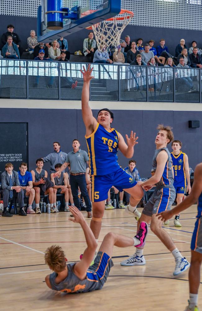 Keahn Tuakura. GPS First V basketball action between Churchie and Toowoomba Grammar in round four of the season. Picture courtesy of Amy Storen.