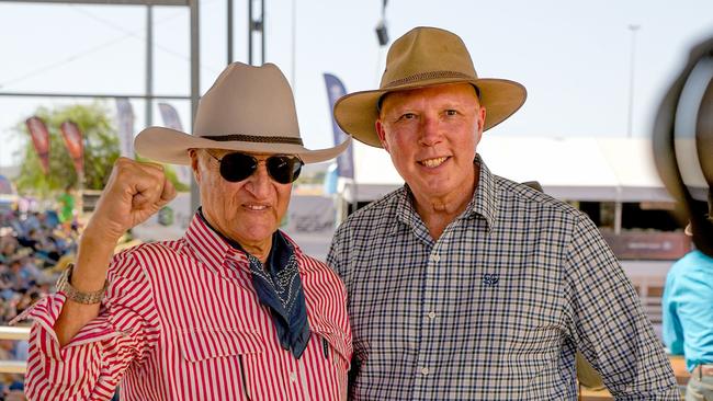 Kennedy MP Bob Katter and Opposition Leader Peter Dutton at the Mount Isa Rodeo. Picture: Facebook