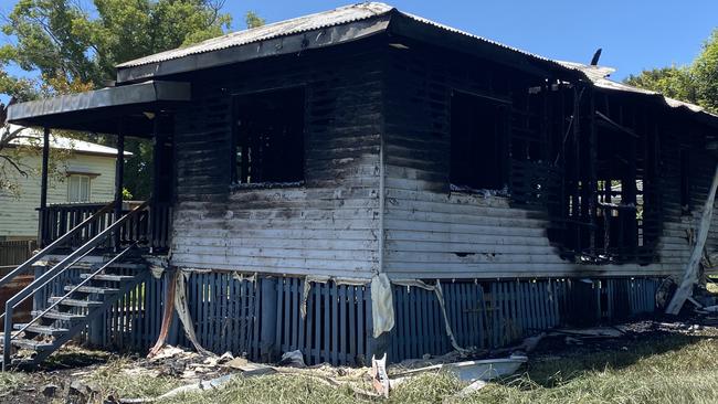 This was all that was left of 9 East Deep Creek Rd, Monkland after the mystery fire on February 7. Photo: Elizabeth Neil