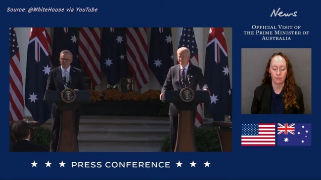 Joe Biden holds a press conference with Anthony Albanese