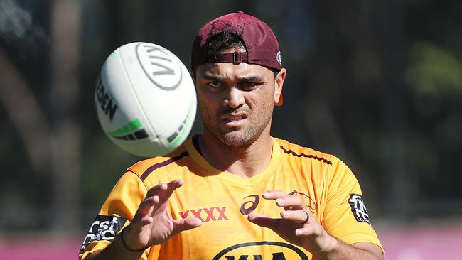 Karmichael Hunt will play his first NRL game in 12 years when lines up for the Broncos against Canberra this weekend. Picture: Liam Kidston