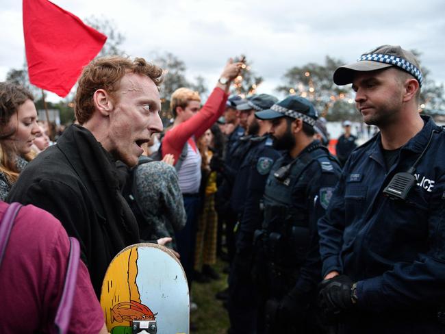 Protesters were arrested at both his Melbourne and Sydney shows. Picture: AFP