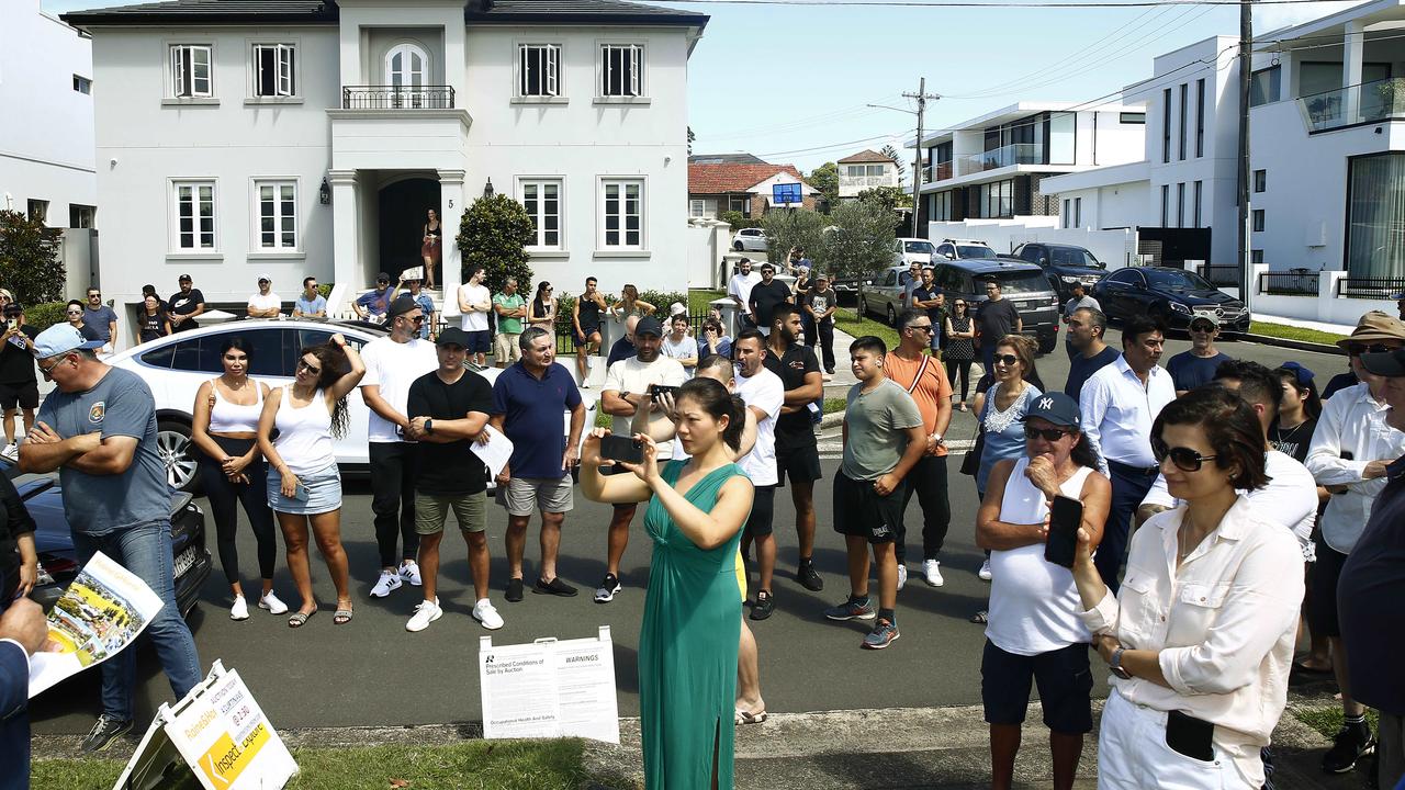 A busy auction at Abbotsford, Sydney on the weekend. Picture: John Appleyard