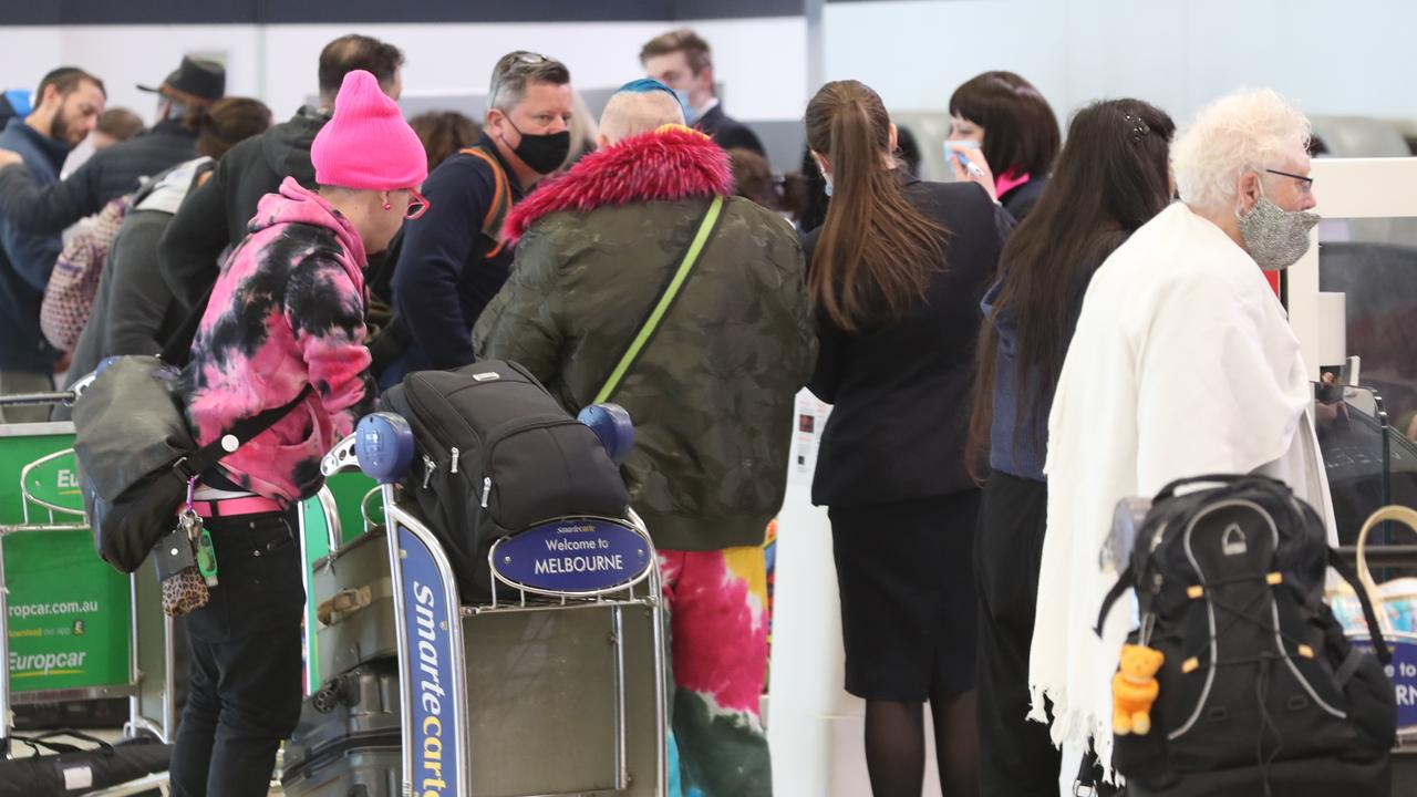 Airports across the country have reported massive queues, flight cancellations and missing luggage. Picture: NCA NewsWire / David Crosling