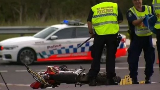 The scene of the crash on Blue Haven Way, Blue Haven, in which Jack Roberts was killed. Picture: Nine News