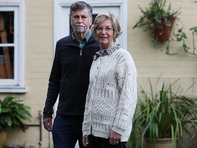 Retired couple Bob and Helena Allison invested money in Virgin Australia bonds last year through their super fund, thinking they were a good investment.However now that Virgin has gone into administration they face losing all their investment. Jane Dempster/The Australian.