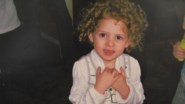 Four-year-old Chloe Valentine was the subject of more than 20 notifications to Families SA from people concerned for her welfare before she died in 2012. (Pic: Court released image)