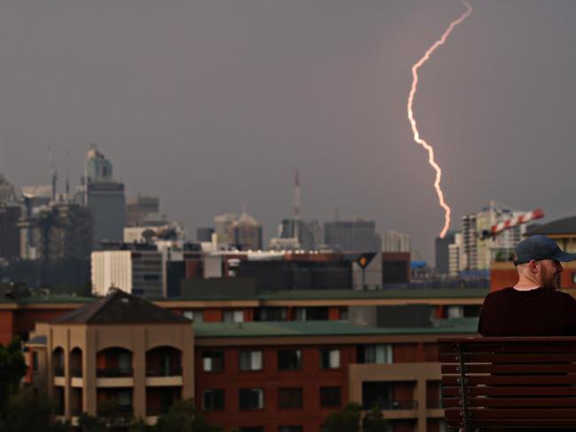 Storm hits Sydney as seen from Sydney park in Alexandria on the 25th of November 2019. Photographer: Adam Yip