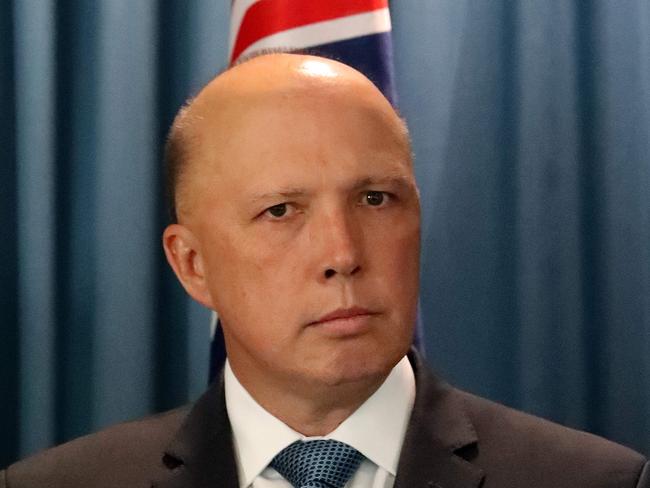 3/09/2019Home Affairs Minister Peter Dutton  chat to media.pic Colin Murty The Australian