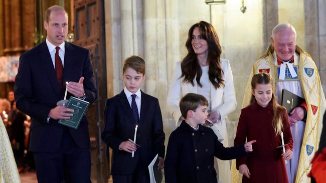 One of the last tims the family was seen together was at a Christmas Carol Service at Westminster Abbey in December. Picture: Getty Images.