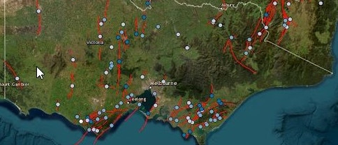 Victorian fault lines as mapped by Geoscience Australia is more comprehensive. Supplied