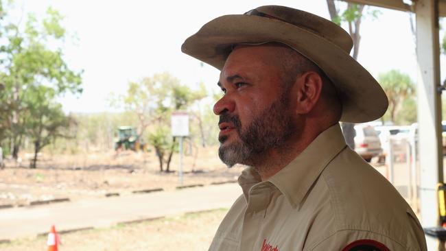 Director of National Parks Ricky Archer speaking after pleading guilty to breaching the NT Sacred Site Act at Gunlom Falls. Picture: Zizi Averill