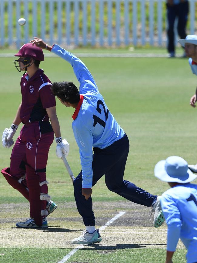 NSW Metro bowler Ethan Jamieson during the grand final at Karen Rolton Oval 22 December, 2022, Cricket Australia U19 Male National Championships 2022-23.Picture: Cricket Australia.