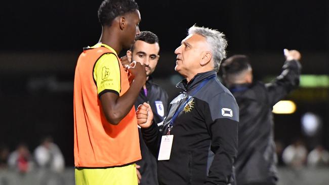 Heidelberg United coach George Katsakis coached his 350th match. Picture: Sally Tsalikidis