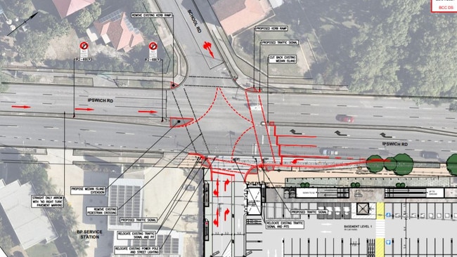 Proposed upgrade to the intersection of Ipswich and School roads, Annerley. Picture: Development.i/ Lambert &amp; Rehbein