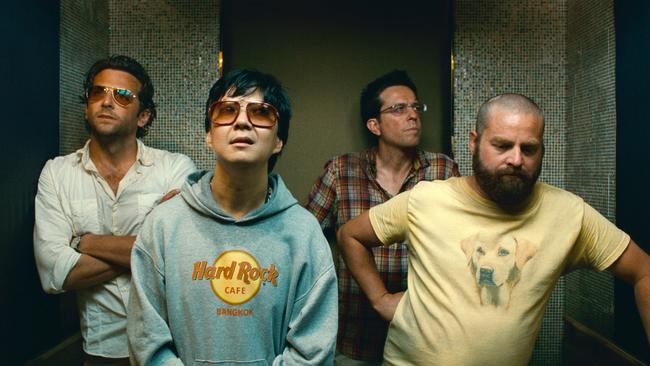 Bradley Cooper, Ken Jeong, Ed Helms and Zach Galifianakis in The Hangover Part II, 2011.