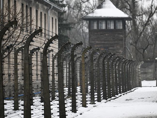 A view of barbed wire fences and surveillance towers at the former Nazi German Auschwitz I Concentration Camp on January 16, 2025 in Oswiecim, Poland. Picture: Omar Marques/Getty Images