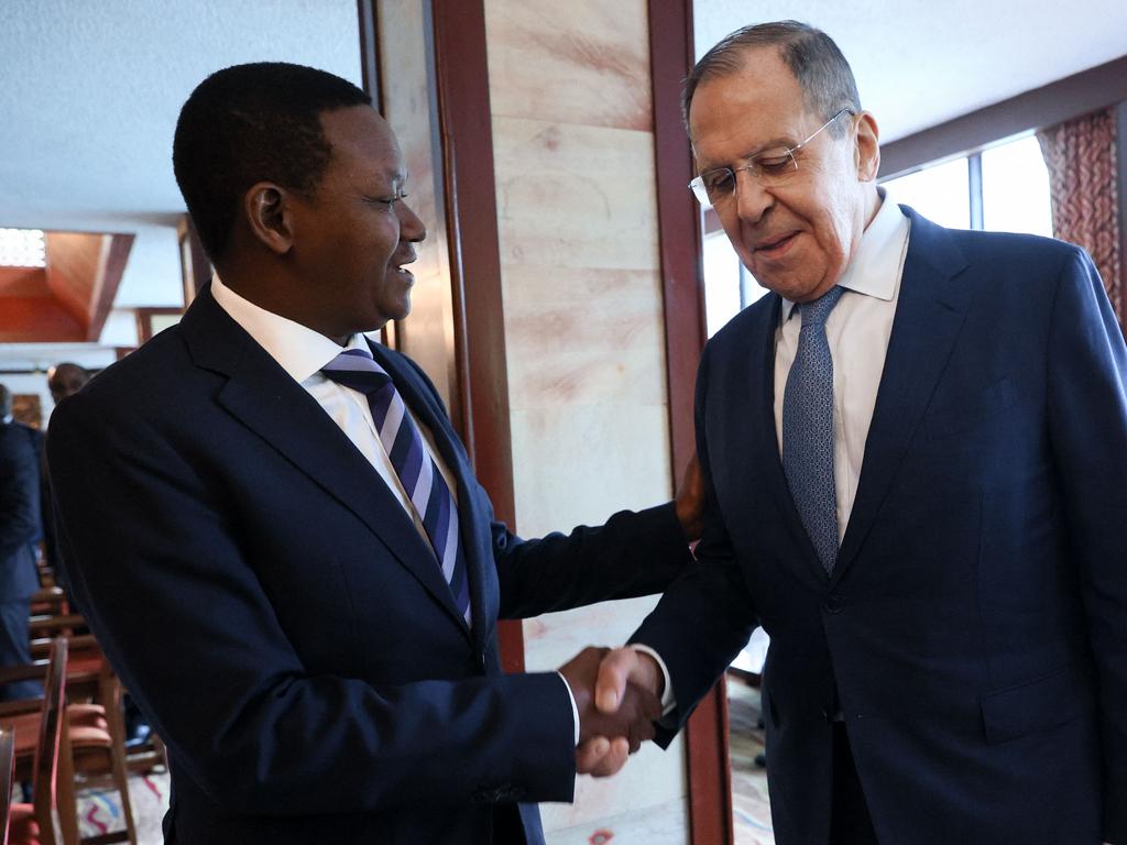 Sergei Lavrov meets with Alfred Mutua, Cabinet Secretary for Foreign and Diaspora Affairs of Kenya, in Nairobi. Picture: AFP