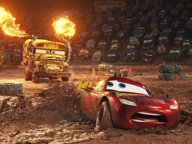 Lightning McQueen returns in Cars 3 but is showing predictable signs of age. Picture: Disney-Pixar