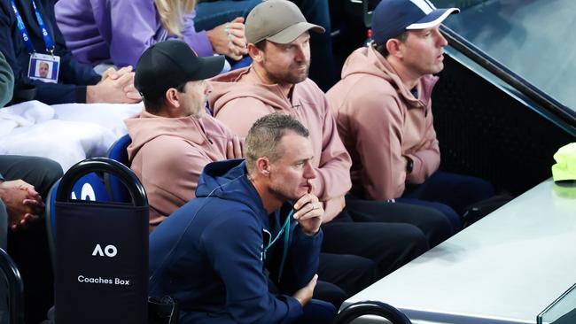 Lleyton often commentates while sitting in an Aussie player’s box. (Photo credit should read Chris Putnam/Future Publishing via Getty Images)