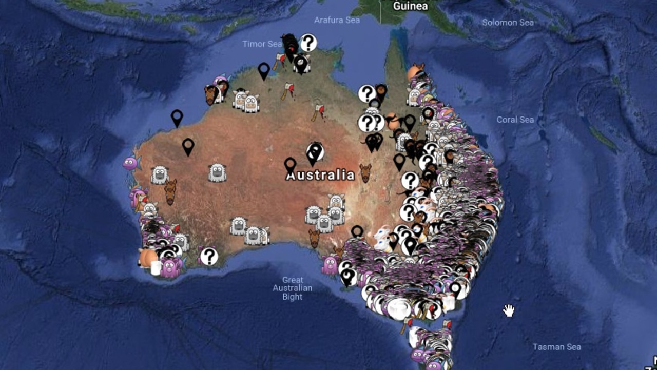 Animal activist group Aussie Farms has an online map detailing where farms are. 