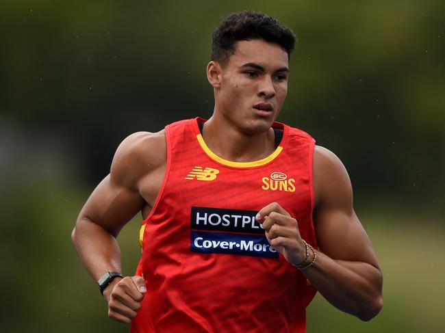 Patrick Murtagh during a Gold Coast Suns AFL training session in 2020. Picture: Matt Roberts/ Getty Images