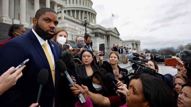 Byron Donalds speaks to the media after being nominated for Speaker of the House. Picture: Getty Images via AFP.