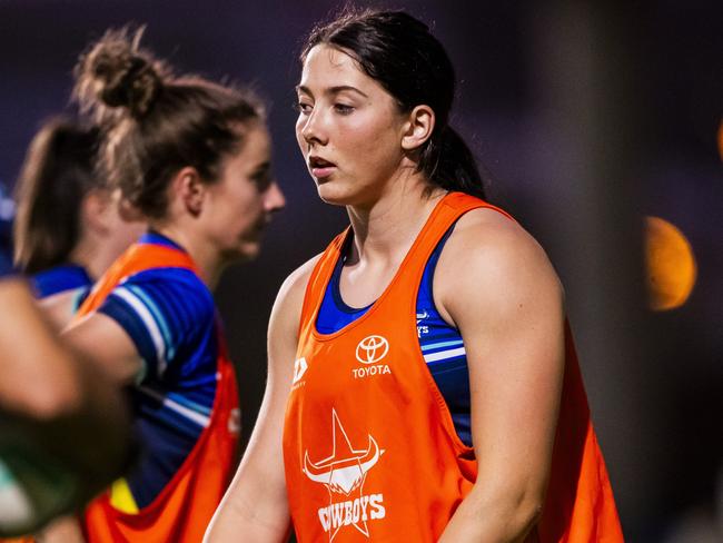 North Queensland Cowboys player Lily Peacock before her NRLW debut against the St George Dragons. Picture: Alix Sweeney.