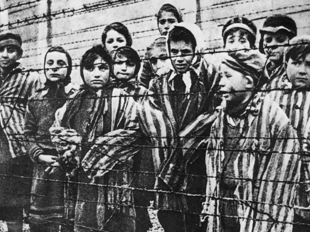 Children at Auschwitz in 1945.