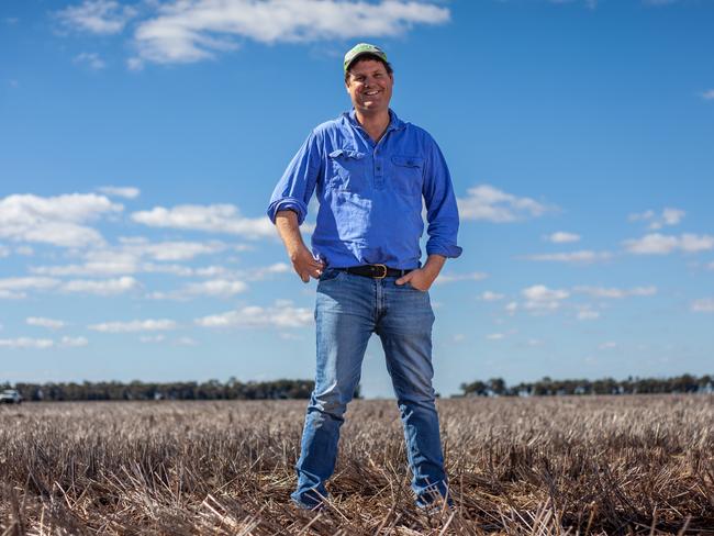 Graingrower Nigel Corish at Woodland, a 3600hectare property 370km west of Brisbane. 19th May 2023. pic David Martinelli (Contact Nigel - 0409904500).