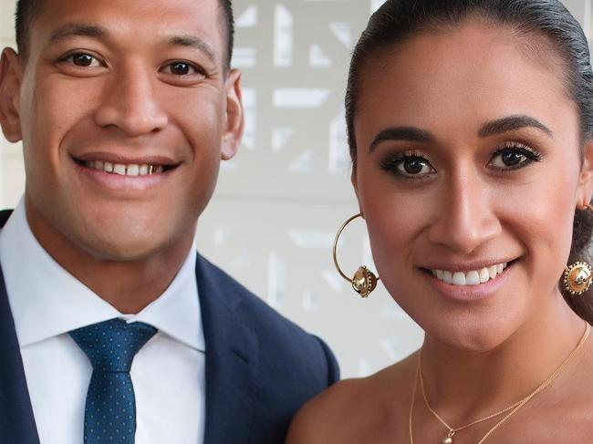 Israel Folau and his wife Maria. Picture: Instagram