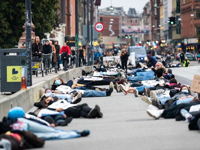 Black Lives Matter protesters in Copenhagen. Picture: AFP