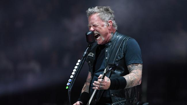 Singer/guitarist James Hetfield performing – but what band does he play for? Picture: Ethan Miller/Getty Images