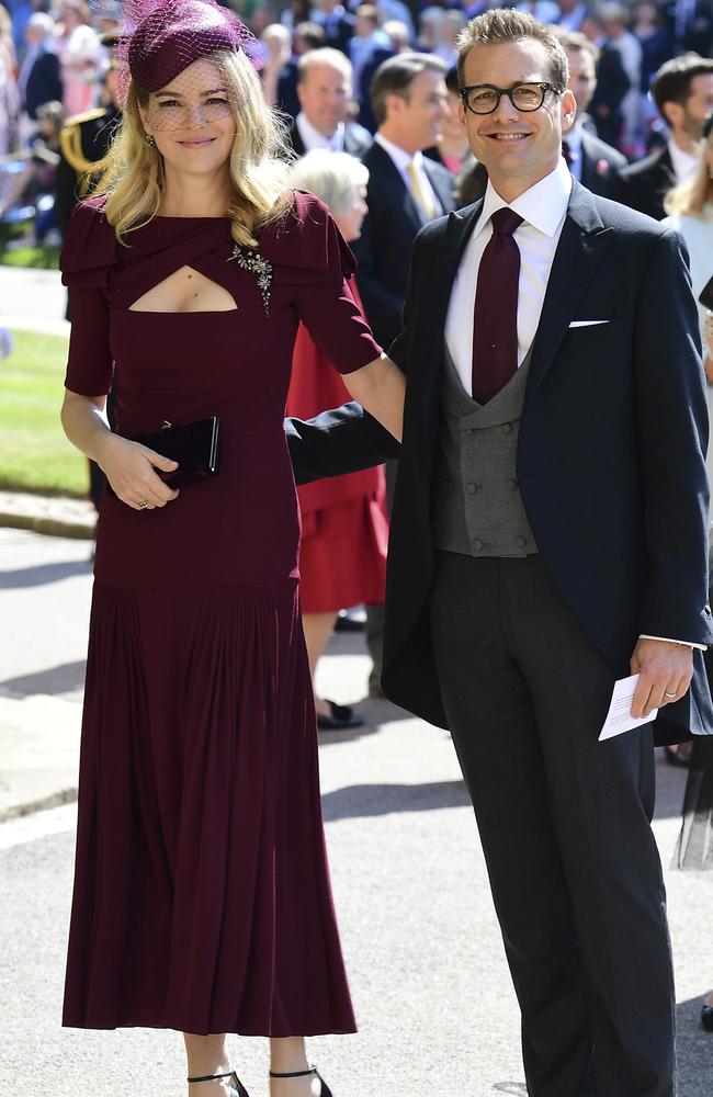 Gabriel Macht and wife Jacinda Barrett. Picture: AP