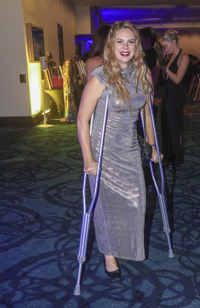 Brigid Skelton arriving at the Kollosche People's Ball at The Star. Picture: Glenn Campbell