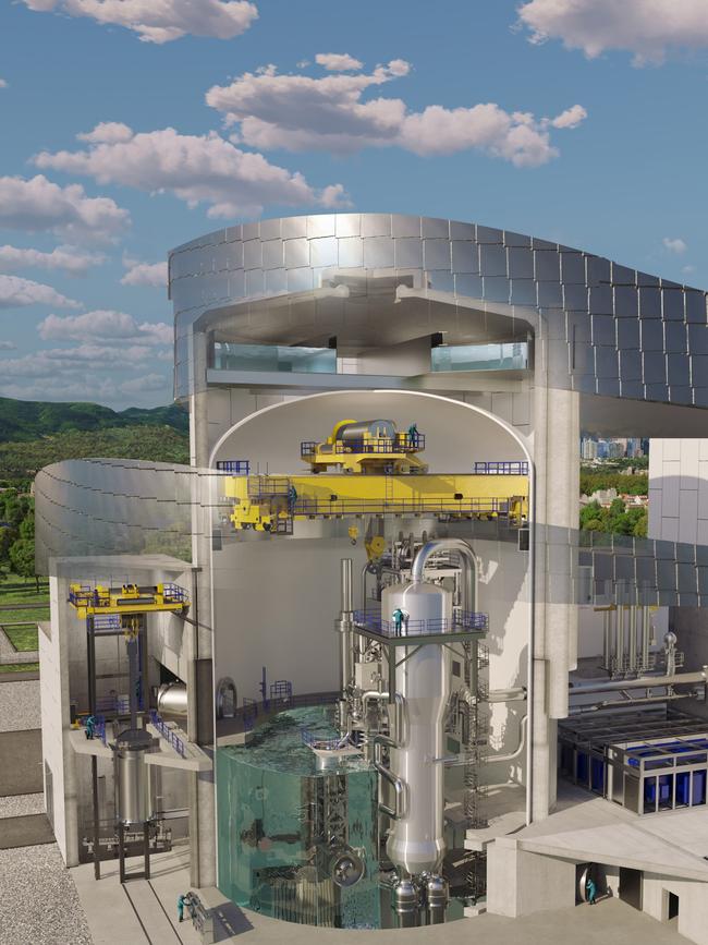 An artist’s rendering shows Westinghouse’s planned AP300 SMR.