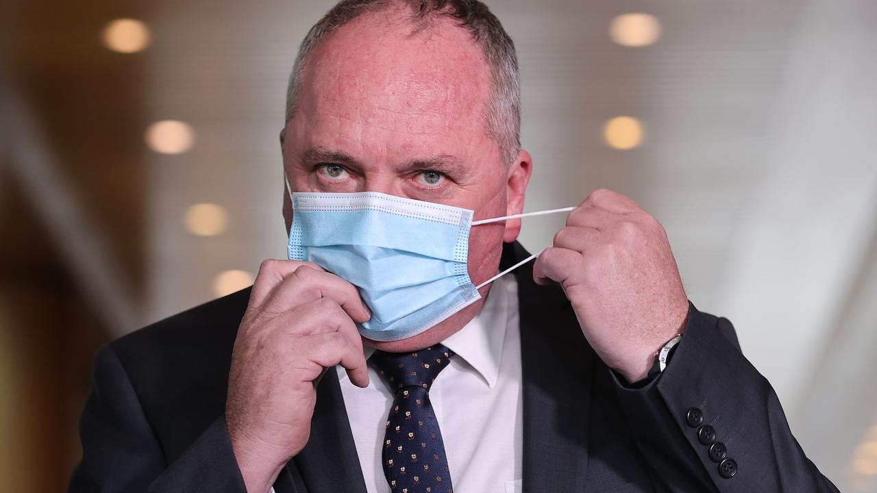 Barnaby Joyce said he had been experiencing ‘mild to medium’ flu symptoms. Picture: NewsWire/Gary Ramage