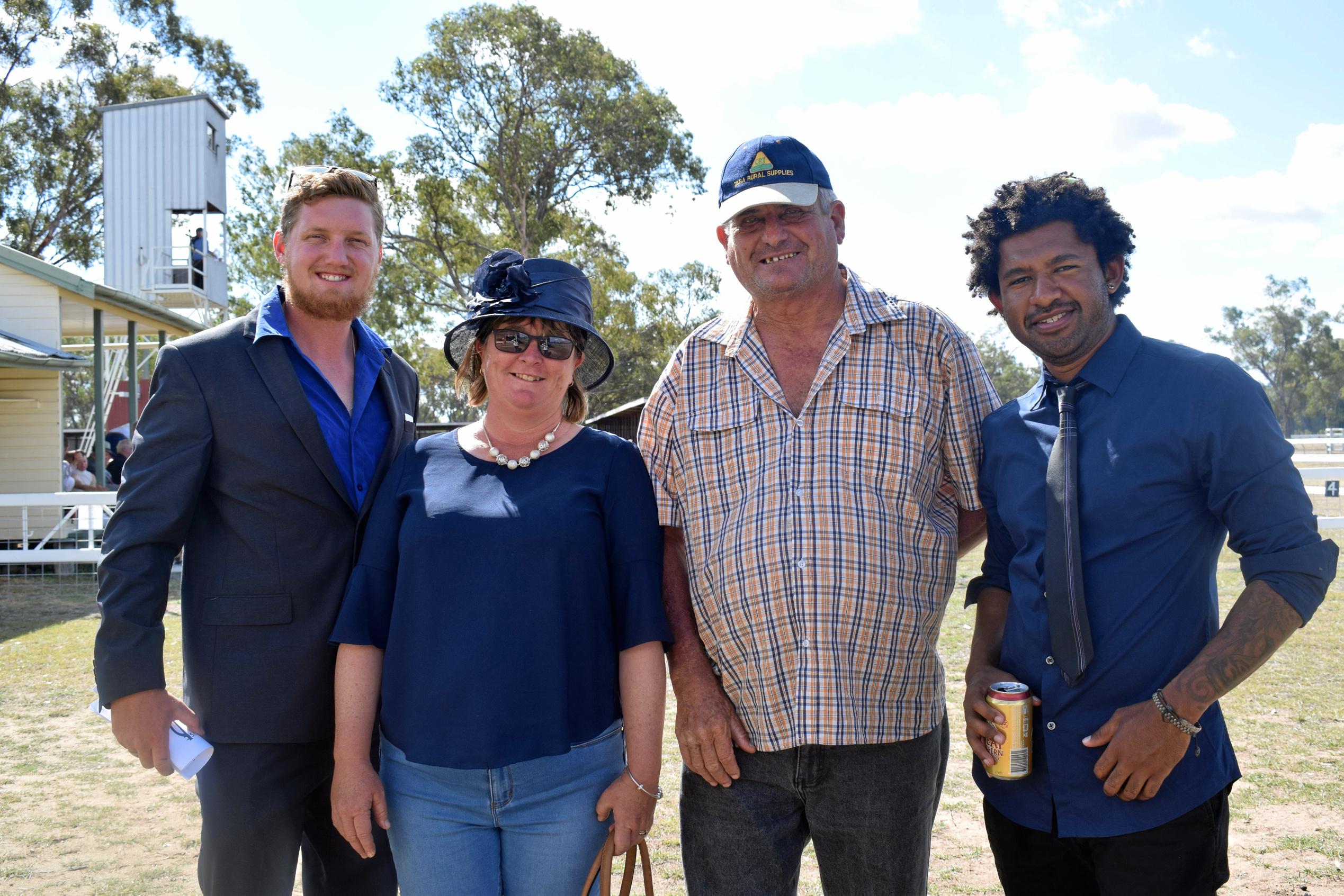 Douglas Arnold, Linda Petersen, Merv Petersen, and Pala Parker at the Tara Races October 6, 2018. Picture: Brooke Duncan