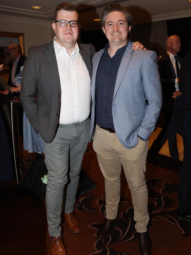 MELBOURNE, AUSTRALIA – MAY 28 2024 Keegan Bakker and David Walsh at the CommBank Young Hero Awards held at the Langham Hotel in Melbourne. Picture: Brendan Beckett