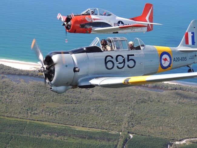 FLY OVER: Gympie residents witnessed the T-28 Trojan fly over Gympie multiple times during 2018's Anzac Day ceremony.