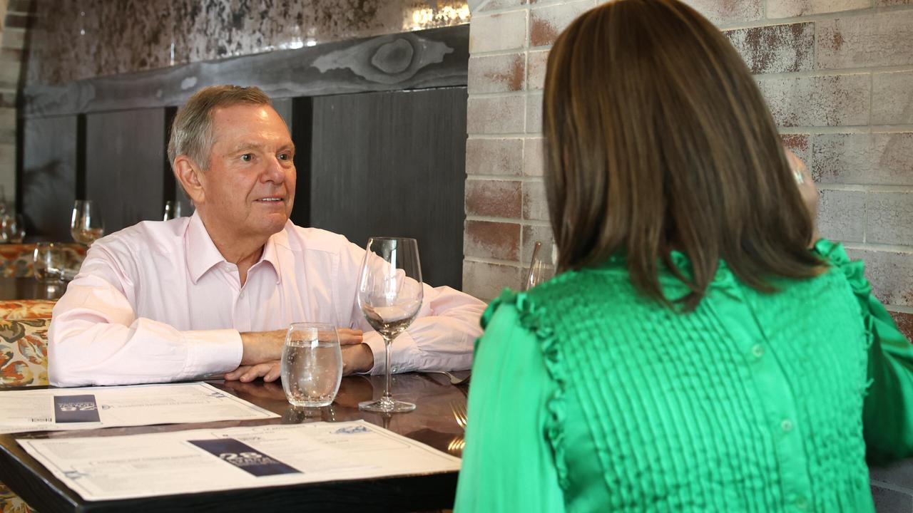 Philip Bacon sits down for lunch with Kylie Lang at Bisou Bisou. Picture: David Clark